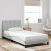 Bed Frame without Mattress  Hanko  Light Grey 100x200 cm Velvet