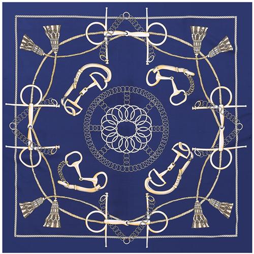 [POBING] 100% Silk Square Scarf Women  Brand Foulard NeckerChief High Quality Silk Horse Scarves Shawl Hijab Office Bandana