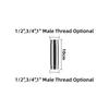 Stainless Steel 1/2" 3/4" 1" Male Thread Pipe Connector Female Thread End Cap 5-30cm Shower Rod Extension Tube Watering Fittings