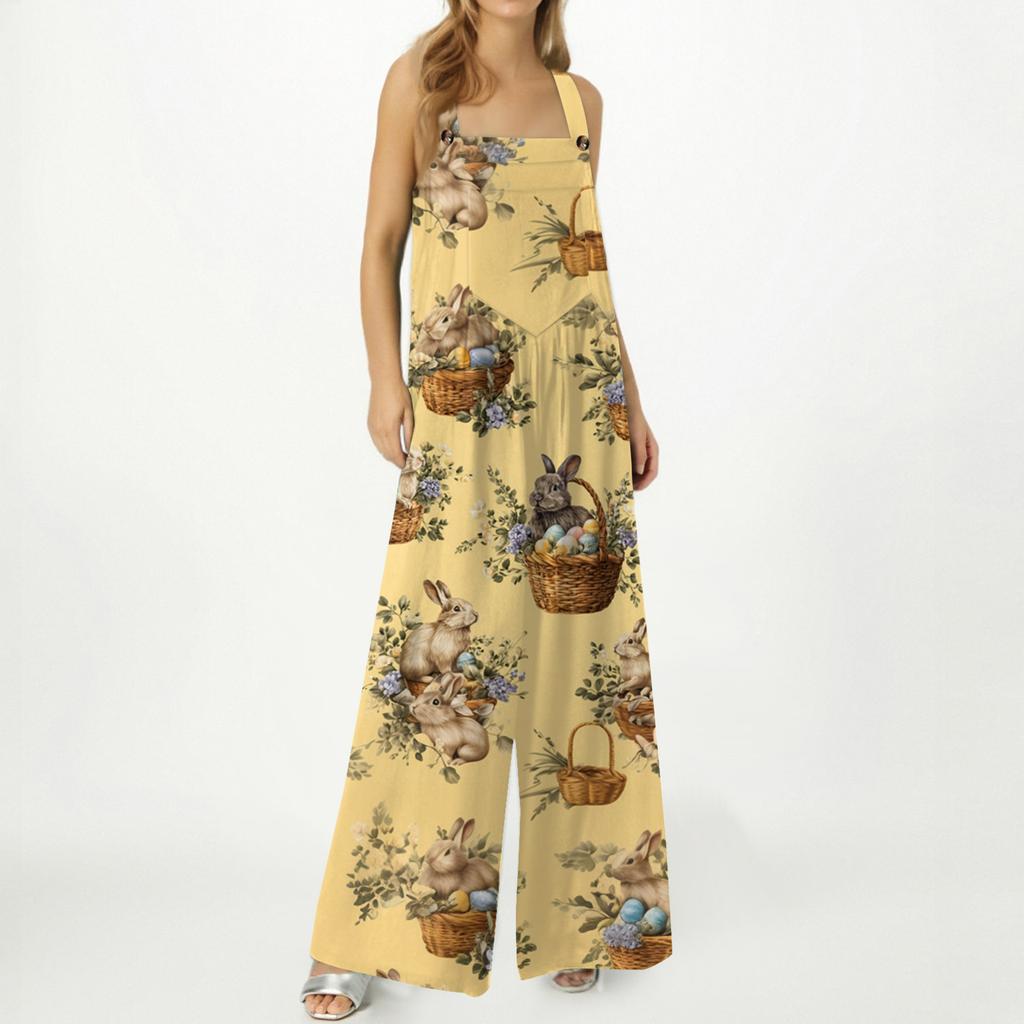 Damen Jumpsuit Bedruckter lässiger lockerer Jumpsuit