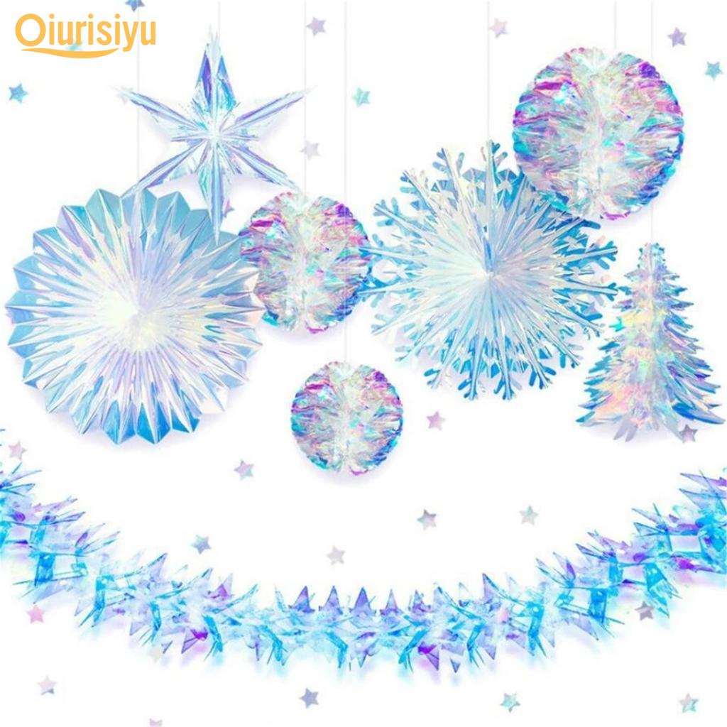 Neon 3D Snowflakes for Home Christmas Hanging Pendant