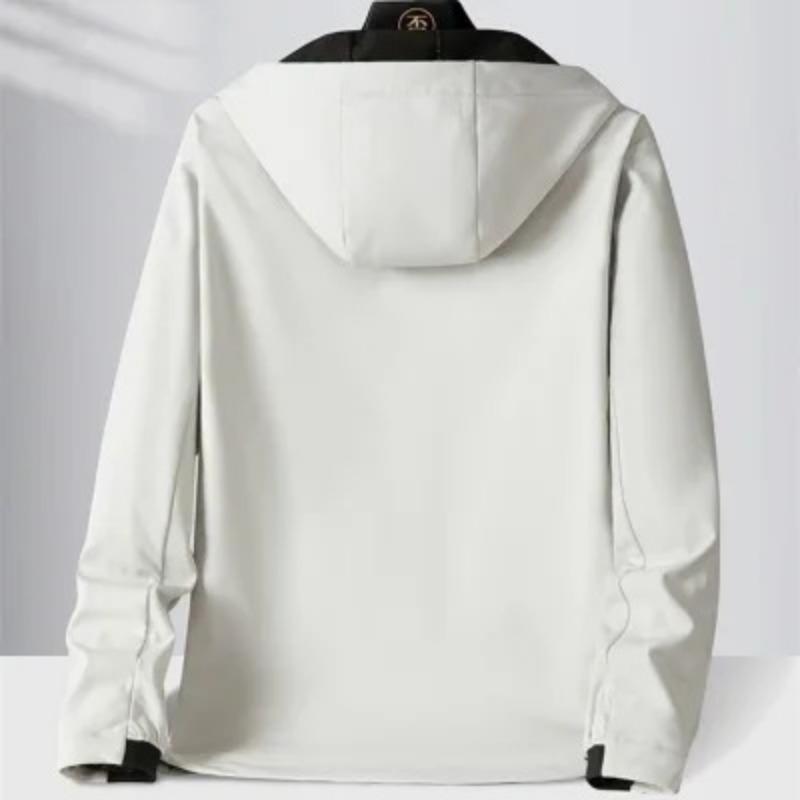 Herbst und Winter Kapuzen-Softshell-Wasserdichte Jacke Herren Samt Unifarben Strickjacke Vielseitige Freizeitjacke Herrenbekleidung