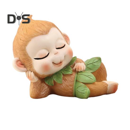 

Мультяшная фигурка короля обезьян, сидящая спящая статуя обезьяны, Великие мудрецы, равные небесам, скульптура для домашнего офиса, приборной панели автомобиля, украшение D