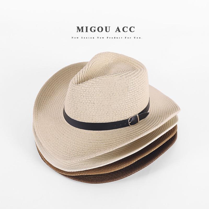 Men's outdoor sunscreen visor travel foldable cowboy hat parent-child beach hat sun hat