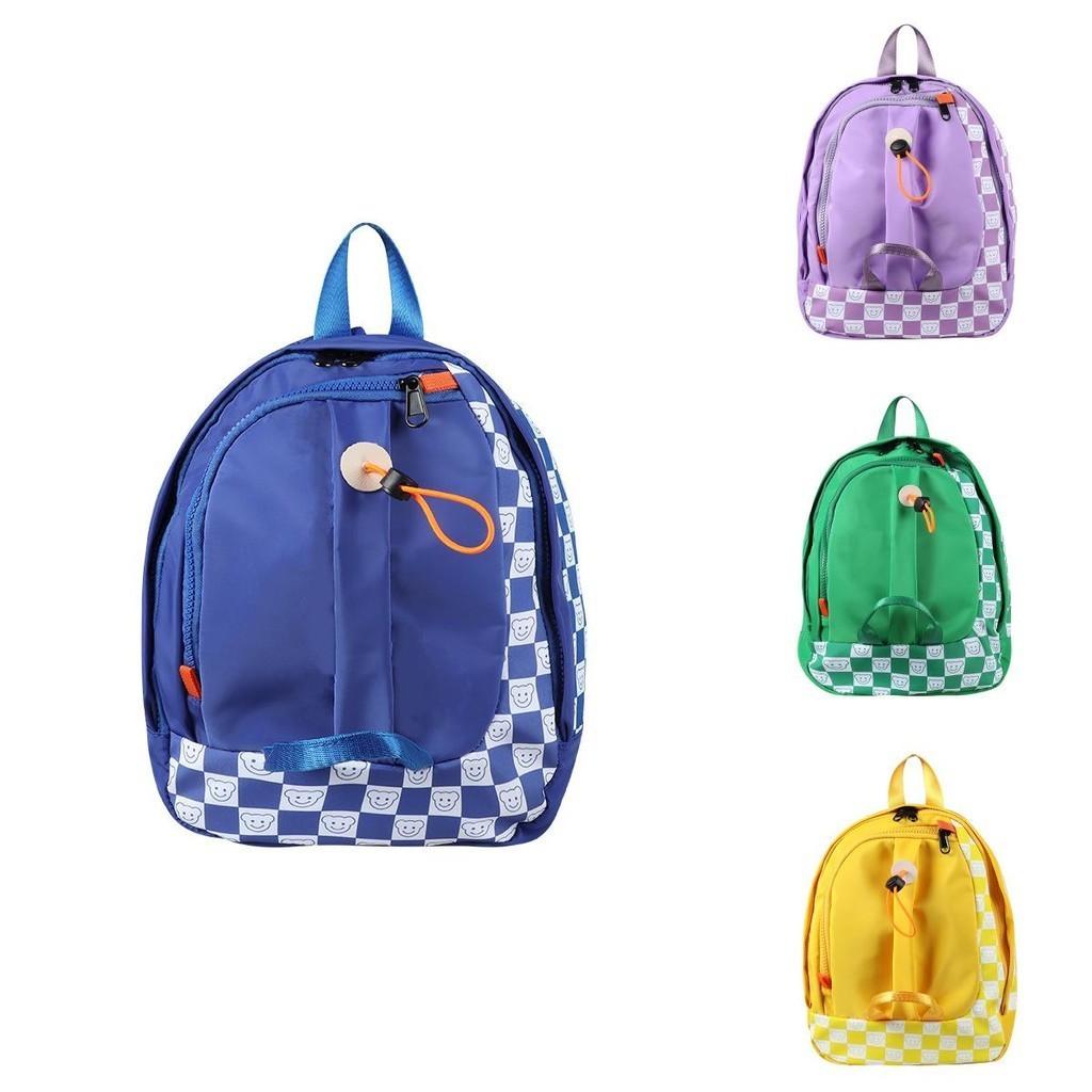 Trendy Dual Shoulder Bag With Checkerboard Pattern For Kids In Vibrant Candy Colors