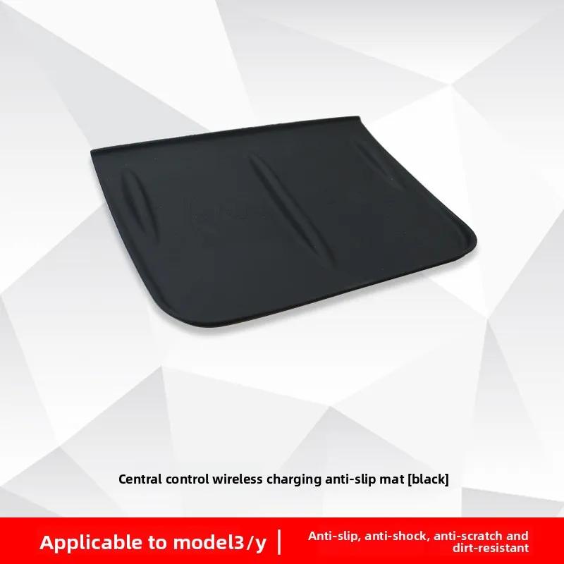 Autocollant de Voiture Pour Tesla Model 3 Y Juniper Highland 2023-2025 Rafraîchi Chargeur Sans Fil Pad en Silicone Console Centrale de Voiture Pad Antidérapant Voiture