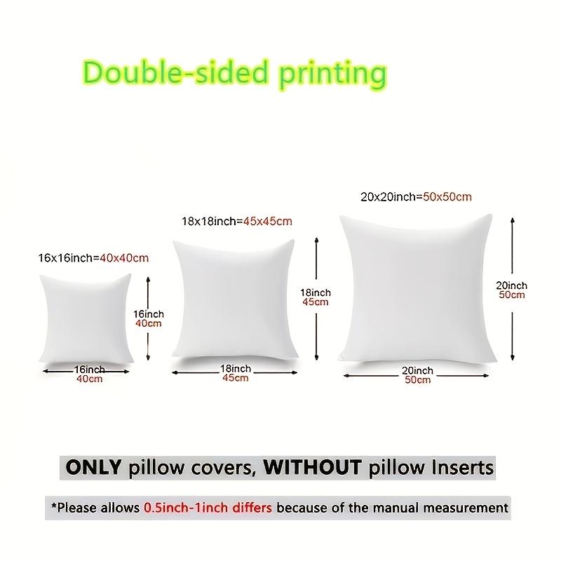 4pcs Christmas Pillow Cover Set with Santa And Bells Pattern, Double-Sided Print, Sizes 16/18/20 Inches, Decorative Waist Cushion Cases, Pillow Insert