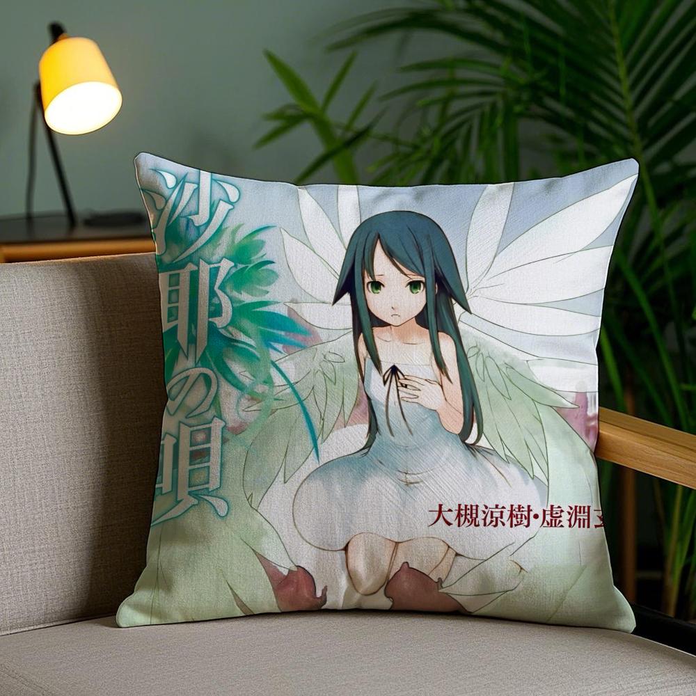 Animethe Song Of S-Saya Cushion Cover Plush Fabric Soft Double-Sided Printed Sofa Pillow Case Colorfast Home Decor Gift