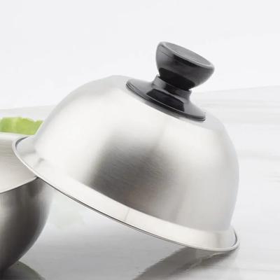 Stainless Steel Round Pot Lid Cover for Cheese Melting Dome Frying Pan Barbecue Burgers Sandwiches Steak Cookware