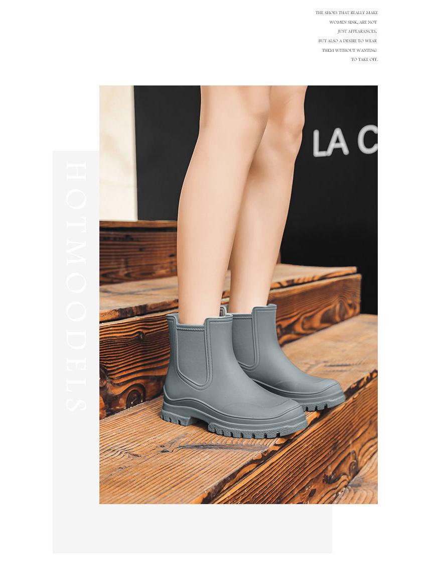 

Женские короткие резиновые сапоги Chelsea - нескользящие модные водонепроницаемые ботинки Martin 41 темно-серого