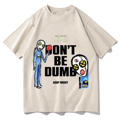 AAP ROCKY Don T Be Dumb Tour Graphics Print T Shirts Hip Pop Women Unisex Fashion Tshirts Summer Cotton Tees Shirt Fans Gift