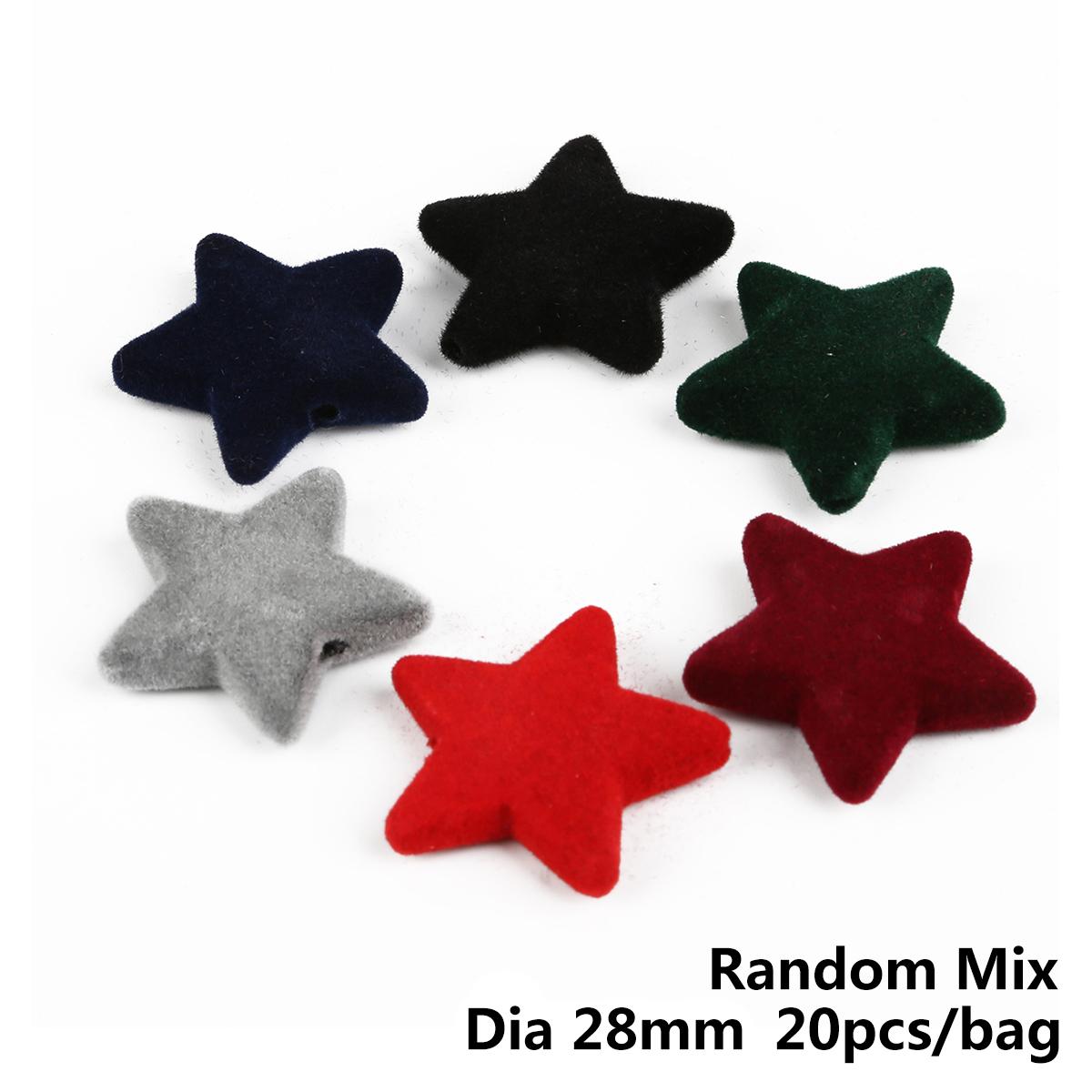 

28 мм 10-20 шт акриловые бархатные кулонные бусины со звездами для изготовления ювелирных изделий DIY аксессуары 28mm 20pcs
