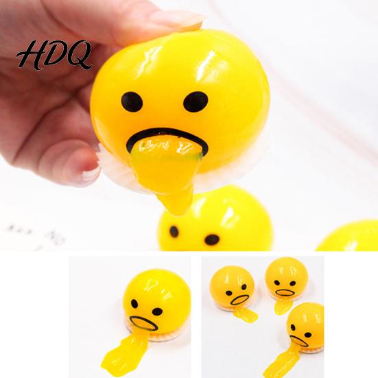 Relaxation Desk Toy Stress Relief Vomiting Yolk Toy, Cartoon Egg Squeeze Student Sensory Hand Exercise Ball Fidget
