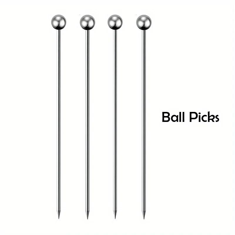 4pcs Stainless Steel Cocktail Picks Fruit Picks Cocktail Sticks For Bar Pub Club Restaurant And Home Use Drinkware Accessories