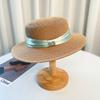 The Four SeasonsRetro HatPanamaFlatBrimmed Sun Hatbucket Hat UV Protection Sun Hat for Beach MiniBow Vacation Handmade Straw Hat