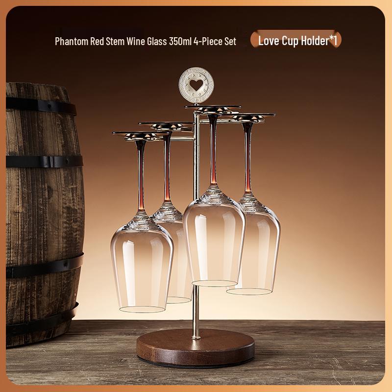Creative Red Wine Glass Hanging Rack for Living Room Cabinets - Display and Storage Shelf with Ornaments