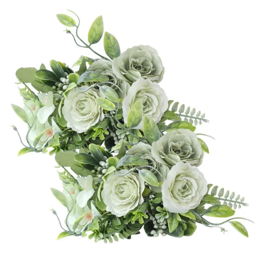 2 Bundles Rose Pink Silk Bouquet Peony Artificial Flower Home Garden Decoration Bride Wedding Fake Flower Bouquet