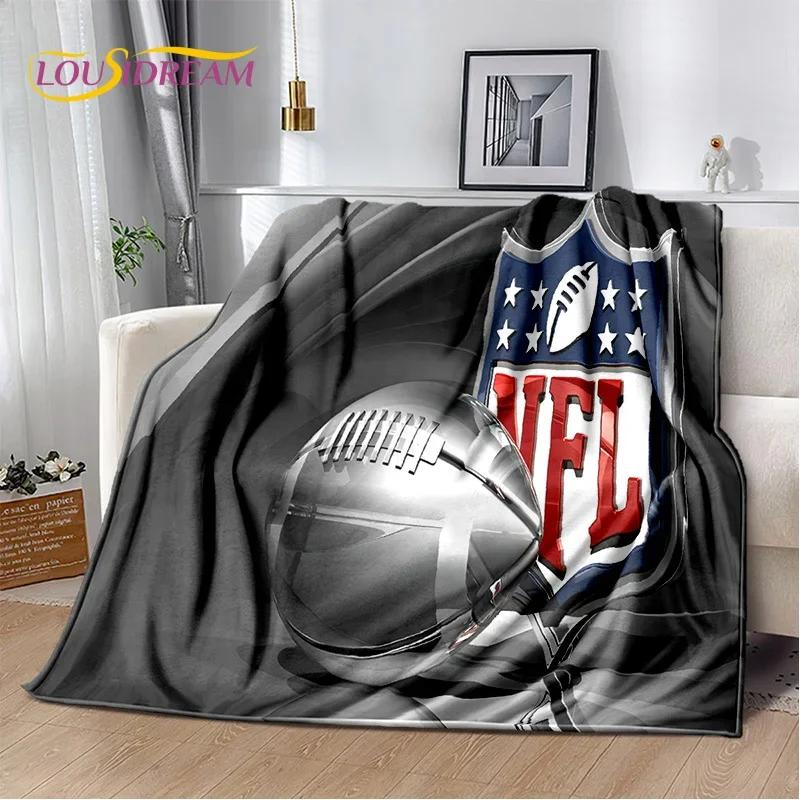 3D American Football Rugby Team Soft Flannel Blanket for Beds Bedroom Sofa Picnic,Throw Blanket for Cover Outdoors Leisure Gift