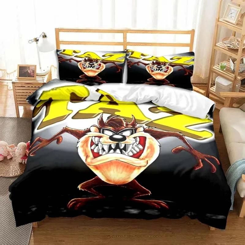 3D Druck Cartoon Tasmanischer Teufel Mode Bettwäsche Set Doppel Einzel König Bettbezug Steppdecke Kissenbezug Jungen Mädchen Erwachsene Schlafzimmer