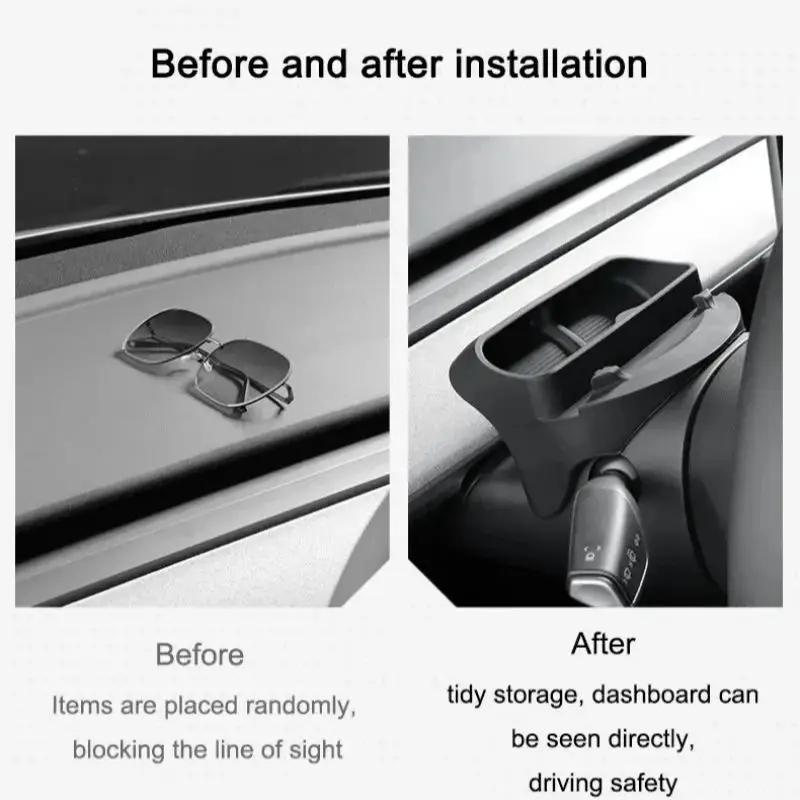 for Tesla Model Y L 2026 Accessories Sunglasses Case YL Y Juniper 2025 Steering Wheel Storage Organizer Box Card Phone Holder