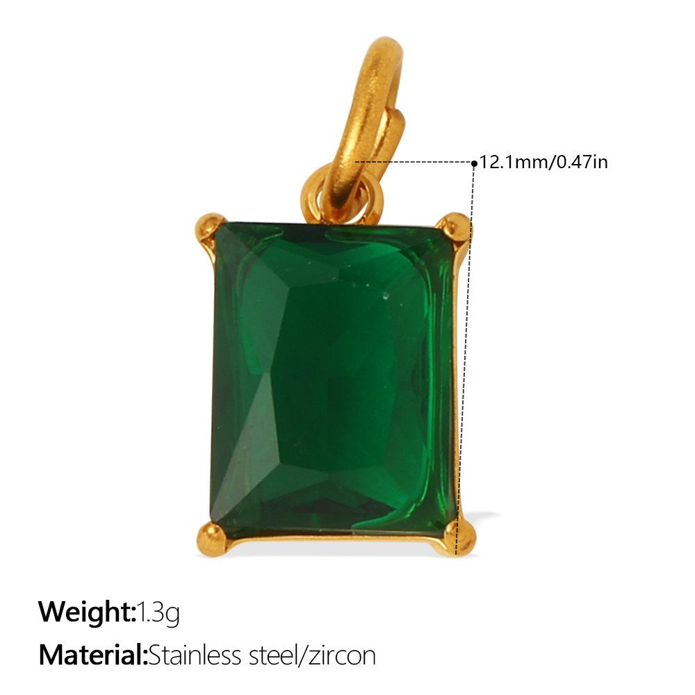 Yori 2Pcs Stainless Steel Gold PVD Plated Cubic Zirconia Pendant for DIY Necklace Bracelet Earring Jewelry Making Accessories