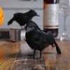 1 Set Feathered Crow Statue Handmade Realistic Looking Foam Fake Crow Ornament Indoor Outdoor Party Decoration