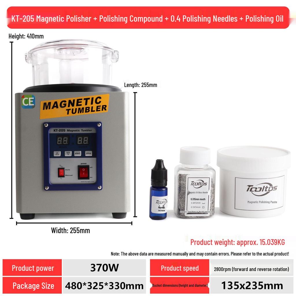 KT185 Magnetic Jewelry Polisher: Automatic Grinding and Deburring Machine