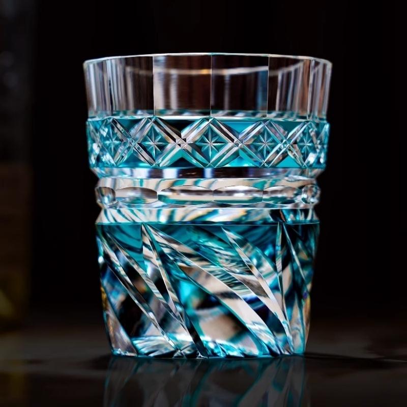 

Top K9 Crystal Edo Kiriko Wine Glass Hand Engrave Whiskey Rocks Violet Brandy Snifter Lowball Whisky Cup Gift For Husband Father 240ml бірюзовий