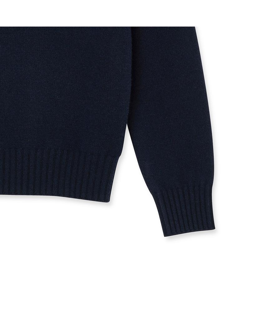 IOLO Merino Wool Saddle Crewneck_Navy