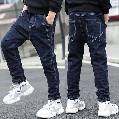 Vår och Höst Smala Jeans Klassiska Byxor Barn Denimkläder Trend Långa Nederdelar Pojke Vardagsbyxor