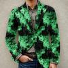 Men's Halloween Printed Corduroy Warm Pocket Blazer Jacket Casual Suit Coat Button Front Long Sleeve Outerwear