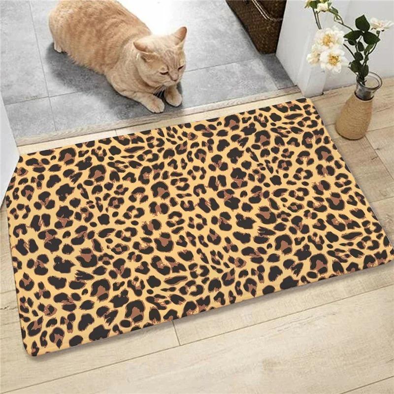 Fashion Animal Leopard Pattern Door Mat Zebra Cow Deer Print for Bedroom Carpet Soft Carpets Rug Entrance Anti-slip Floor Mats