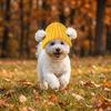 Soft Knit Dog Beanie with Ear Holes Knitted Pet Hat Elastic Winter Warmer Dog Hat Ear-Exposing Headgear for Small Medium Dogs