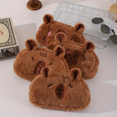 Plush Pen Bag Cute Cartoon Stationery Storage Bag Large Capacity Stationery Box