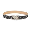 Women Wide Belt Solid Color Design Butterfly Buckle Versatile Belt
