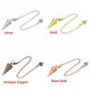 Fashion Jewelry Chain Dowsing Amulet Gold Silver Antique Copper Metal Healing Cone Pendule Reiki Reiki Pendulum Pendant