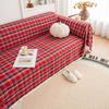 Christmas Sofa Slipcover Couch Cover Grid Living Room Pet Bed Chair Soft with Tassel Washable  Sofa Covers Cotton Throw Blanket