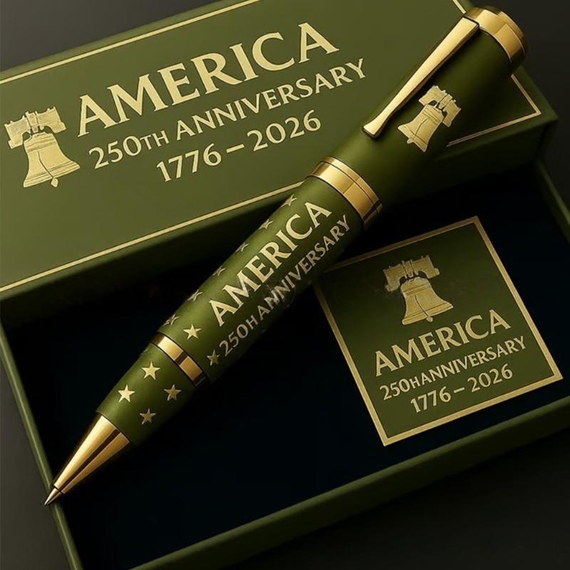 Metal Gel Pen Honoring Americans 250th Anniversary Comfortable Grip Pen for Office and Collection
