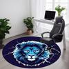 1pc Lion Head Carpet, Round Non Slip Durable Large Size Office Carpet, Suitable for Office