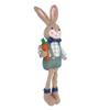 Plush Bunny Desktop Decoration Retro Rustic Style Handmade Easter Bunny Doll with Long Legs Shapable Ears for Table