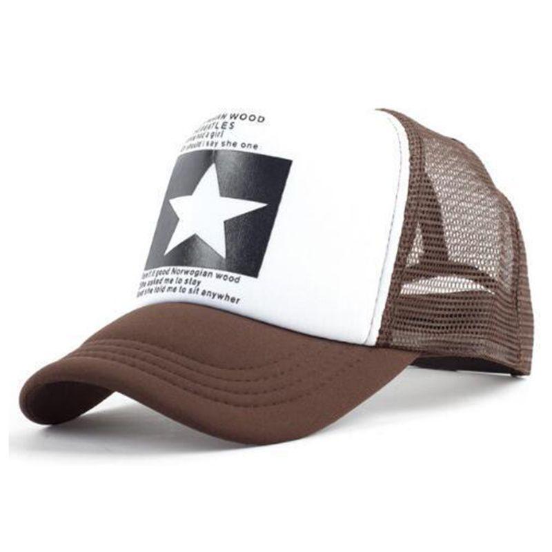 

Мужская Женская Сетчатая Бейсболка Большая Звезда Летняя Шляпа Регулируемая Хип-Хоп Спортивная Шляпа Coffee