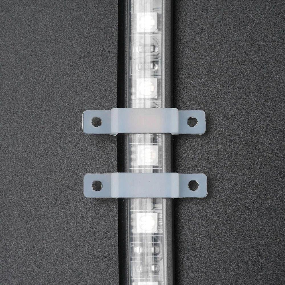 100pcs Silicone LED Strip Fix Clips 8/10/12/16mm No Shading Light Strip Buckle LED Strip Mounting Brackets Neon Tube Mounting