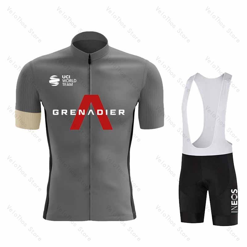 Ineos Grenadier Radsport Set Kurzarm Trikot und Trägerhose Pro Race Fahrradbekleidung Anzug Sommer MTB Kleidung Trikot Atmungsaktiv