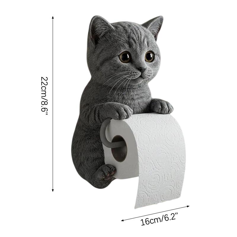 Dog Toilet Paper Holder Wall Mount Resin Shark Roll Paper Organizer Bathroom Kitchen Paper Towel Tissue Dispenser Decoration
