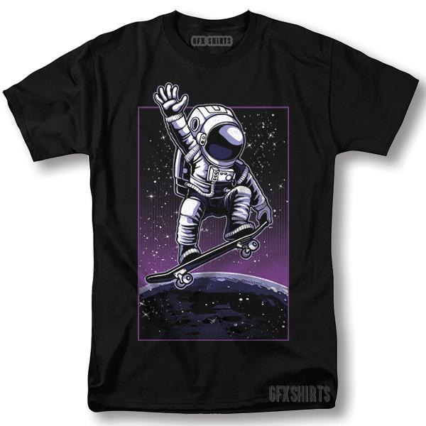 Astronaut Skateboarding Moped Shirt Space Galaxy Cool Gift Graphic T-shirt Unisex T-Shirt XXL
