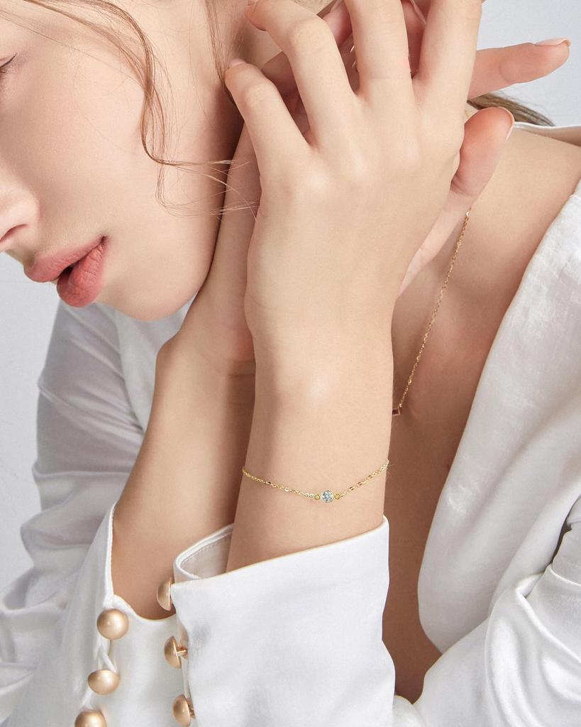 FANCIME Natural Diamond Bracelet for K18 April 18K Gift Women, Gold, Birthstone, Gold, Mother's Day, Christmas, Birthday, Anniversary, Present,
