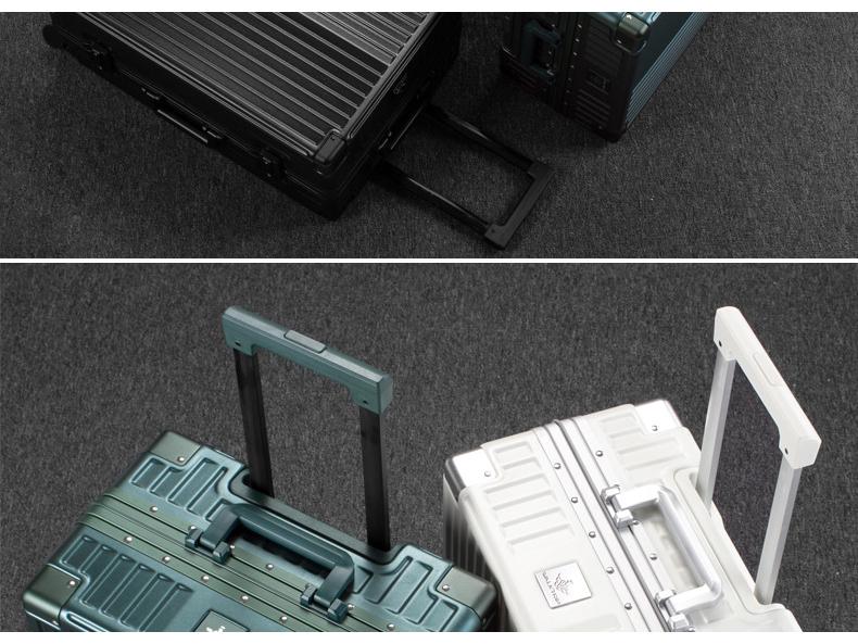 Xingzhi Lv Aluminum Suitcase with Universal Wheels - 20/24/26/28 inch Travel Trolley, Unisex Design