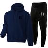 Directly from the Manufacturer Autumn and Winter Men's Casual Hooded Suit Men's Trend Fleece Sweater Sweatpants Sports Men's Two-piece Set