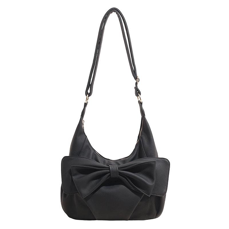 New Arrival Large Bow PU Women's Shoulder Bags Hot Sale Soft Hobo Youth Crossbody Bag Fashion Casual Large Capacity Tote Bags