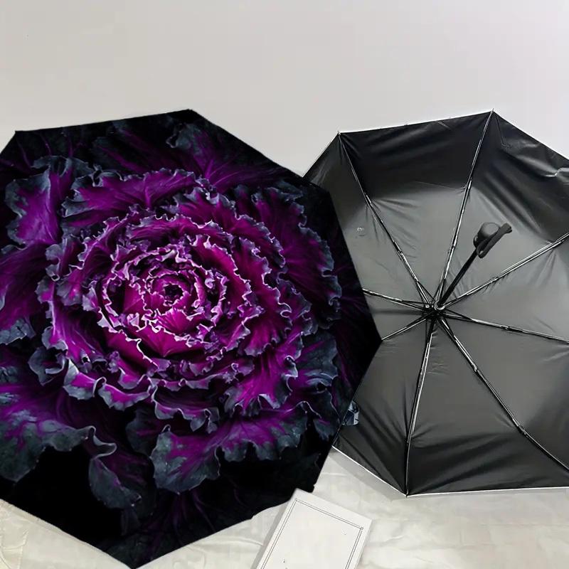 Purple Passion Bloom: Umbrella with Auto Open/Close, Outdoor Protection, Lightweight and Durable Travel Accessory 123